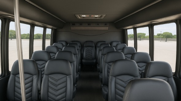 Interior of Charter Bus Company La Crosse's 18 Passenger Minibus in La Crosse