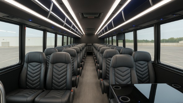 Interior of Charter Bus Company La Crosse's 20 Passenger Mini bus in La Crosse