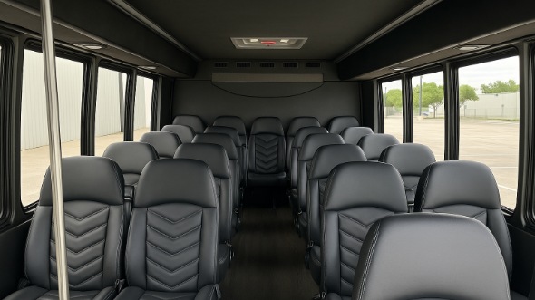 Interior of Charter Bus Company La Crosse's 28 Passenger Mini bus in La Crosse