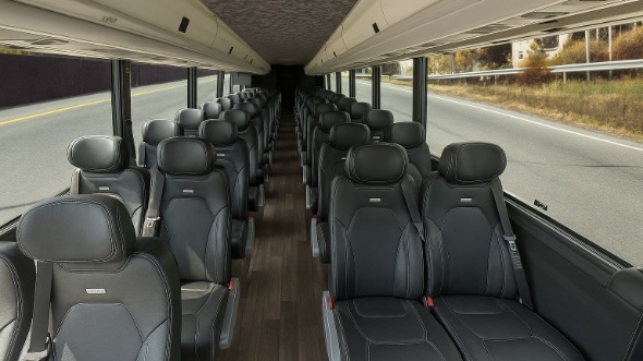 Interior of Charter Bus Company La Crosse's 35 Passenger Minibus in La Crosse