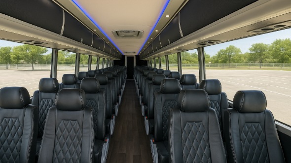 Interior of Charter Bus Company La Crosse's 50 Passenger Charter Bus in La Crosse