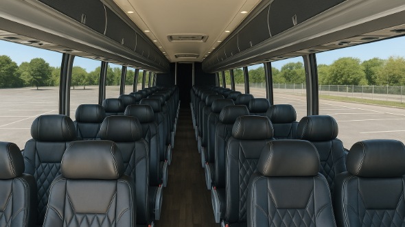 Interior of Charter Bus Company La Crosse's 54 Passenger Charter Bus in La Crosse