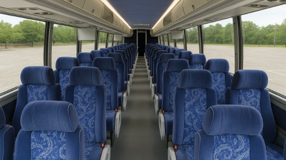 Interior of Charter Bus Company La Crosse's 55 Passenger Charter Bus in La Crosse