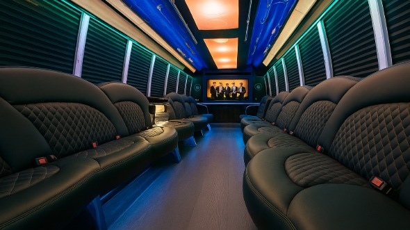 Interior of Charter Bus Company La Crosse's Party Bus in La Crosse