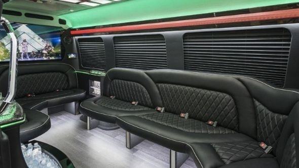 Interior of Charter Bus Company La Crosse's Sprinter Limo in La Crosse