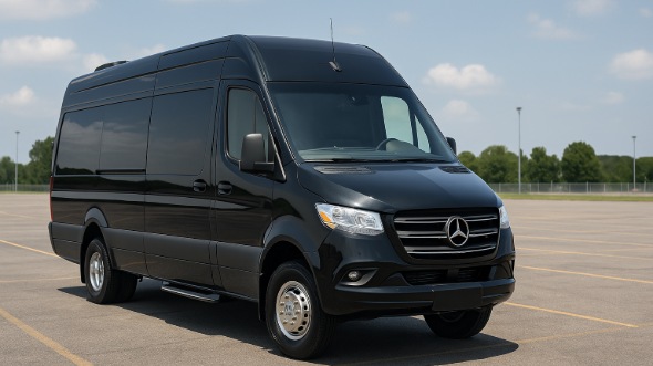 Exterior of Charter Bus Company La Crosse's Sprinter Limo in La Crosse