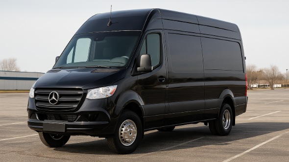 Exterior of Charter Bus Company La Crosse's Sprinter Van Rental With Driver in La Crosse